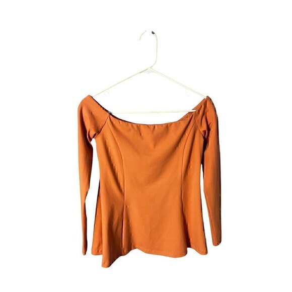 Susana monoco Off-Shoulder Long Sleeve, Peach Color Top, Small - Picture 4 of 8